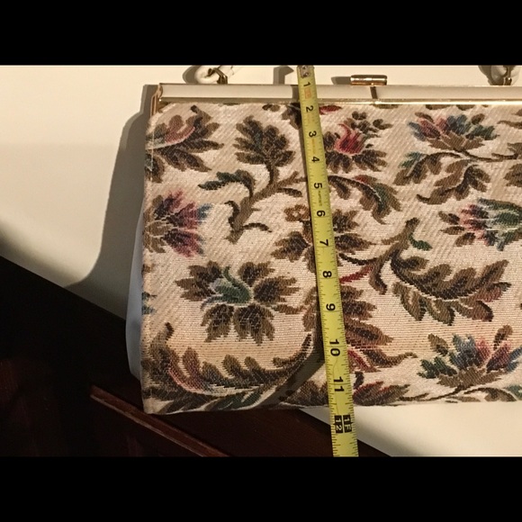 Vintage Antique Fall Floral Tapestry Handbag Purse - Picture 8 of 8